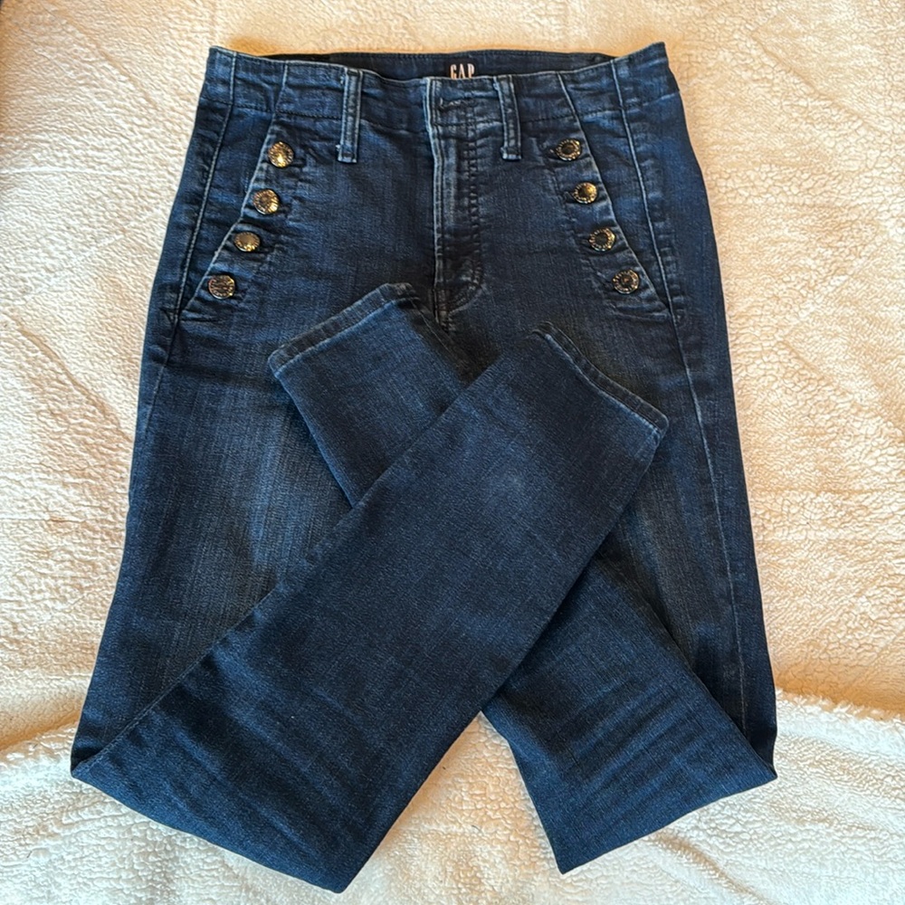 High waisted skinny sailor fitted jeans